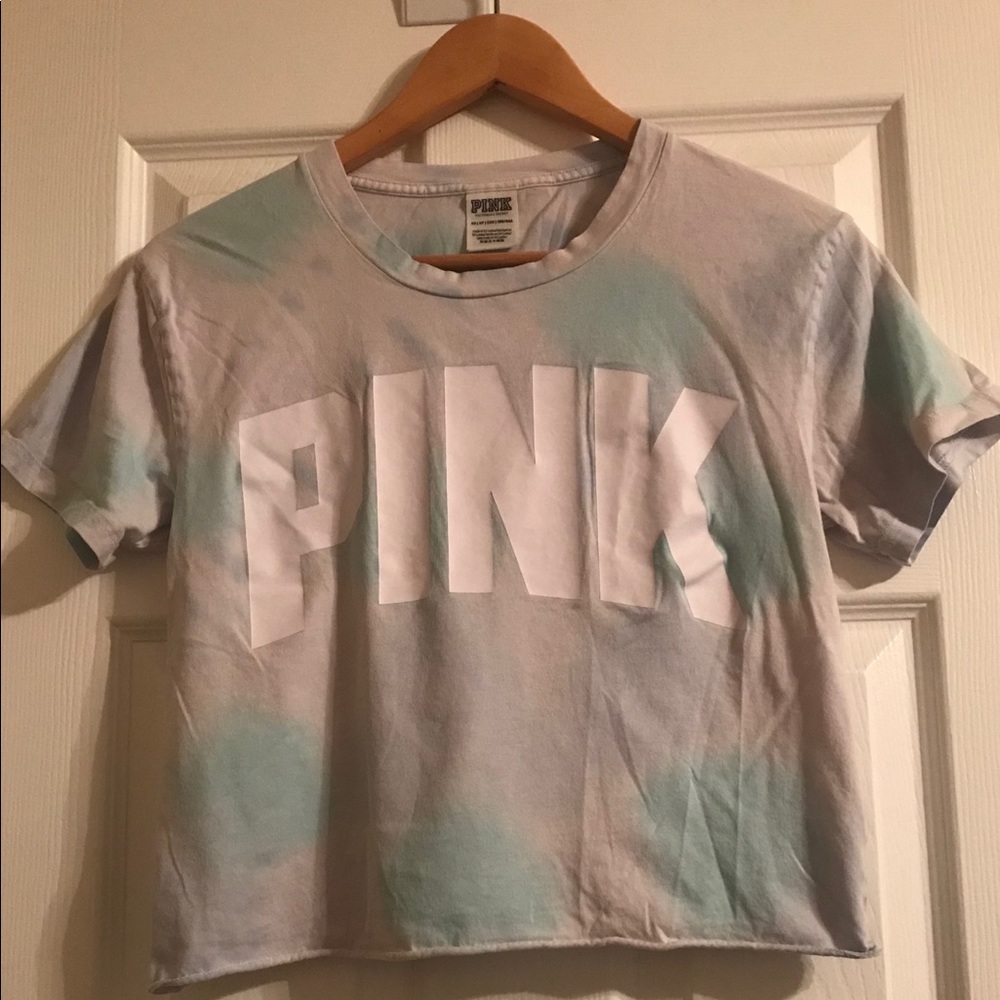 Pink Victoria’s Secret Tie Die Crop T-Shirt